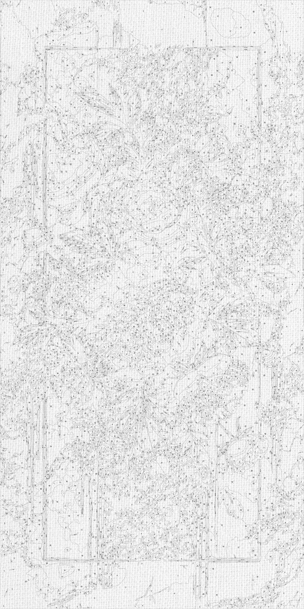 Pictură pe numere pe șasiu 40×80 cm – Flori strălucitoare cu culori metalice – Flori – LW 5110