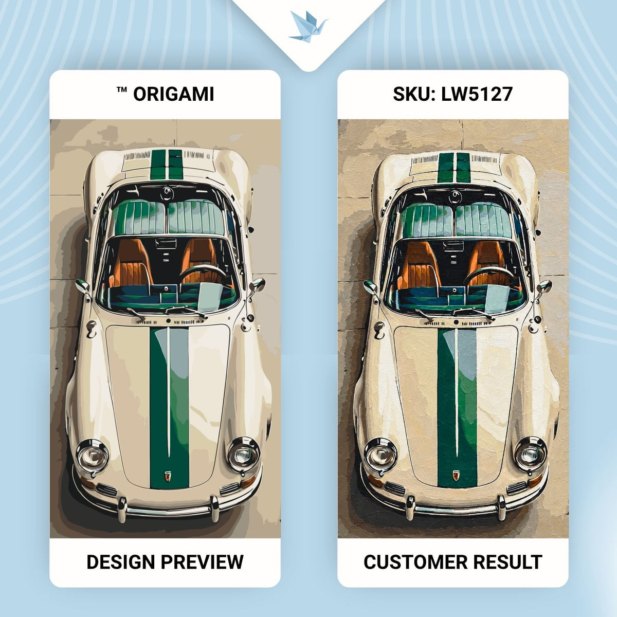 Pictură pe numere pe șasiu 40×80 cm – Porsche – Mașini/Peisaj – LW 5127