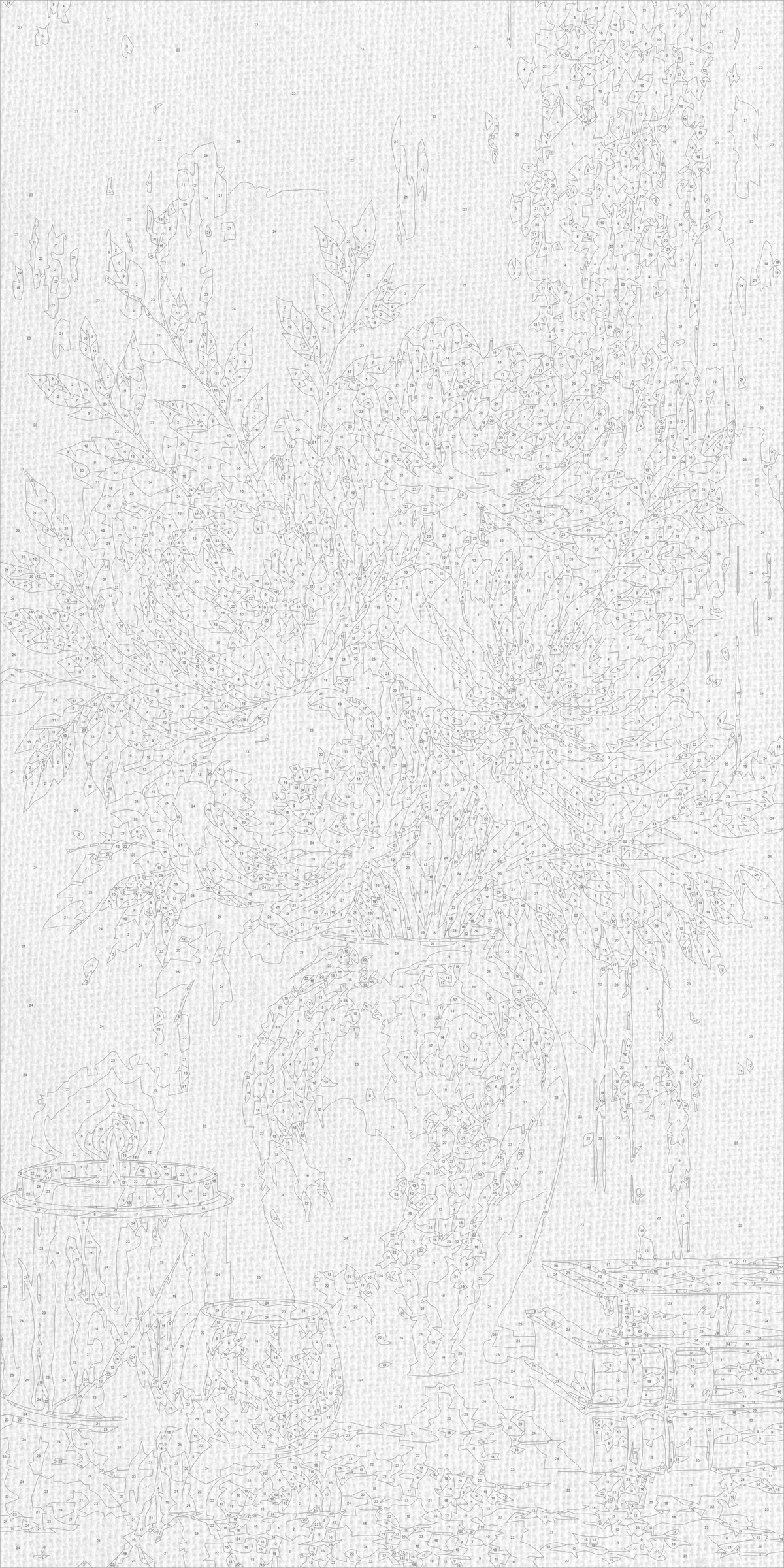 Pictură pe numere pe șasiu 40×80 cm – Strălucirea bujorilor delicați – Flori/Natură statică – LW 5133-01