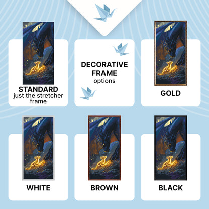 Pictură pe numere pe șasiu 40×80 cm – Fourth Wing, întâlnirea cu dragonul cu culori metalice – Fantasy/Eroi de film/Animale – LW 5140