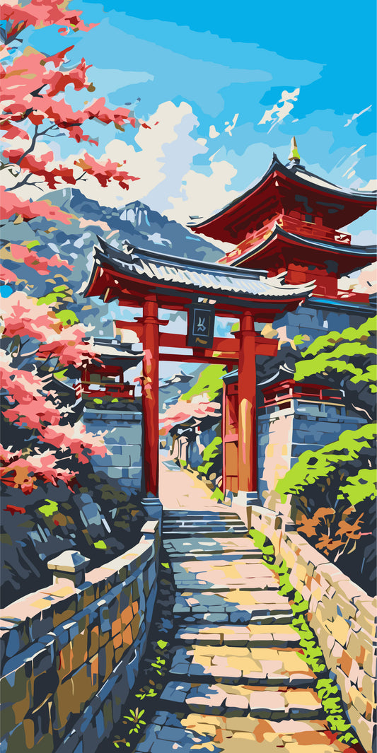 Pictură pe numere – primăvară japoneză