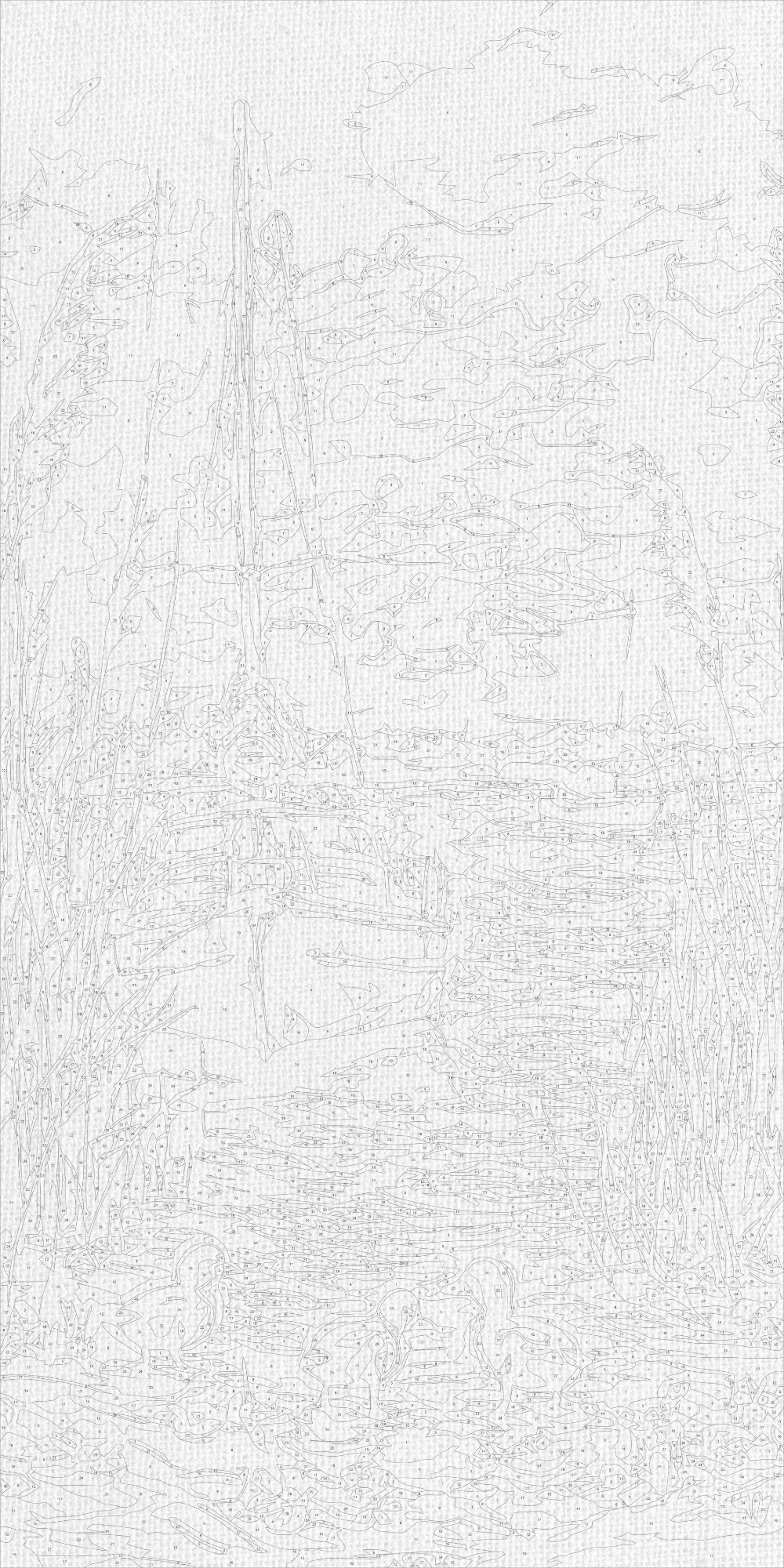 Pictură pe numere pe șasiu 40×80 cm – Seară de vară – Peisaj/Animale – LW 5150