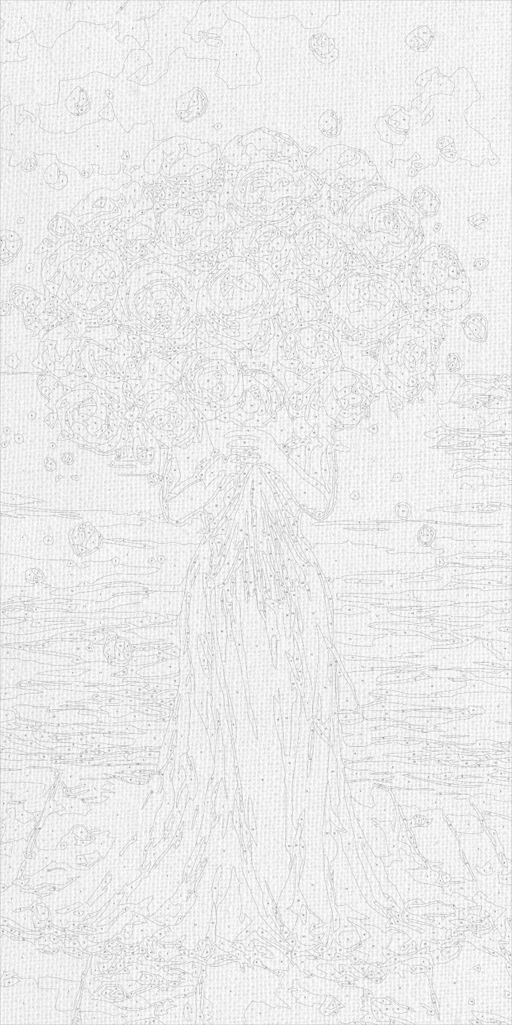 Pictură pe numere pe șasiu 40×80 cm – Îmbrățișarea trandafirilor – Flori/Oameni – LW 5152