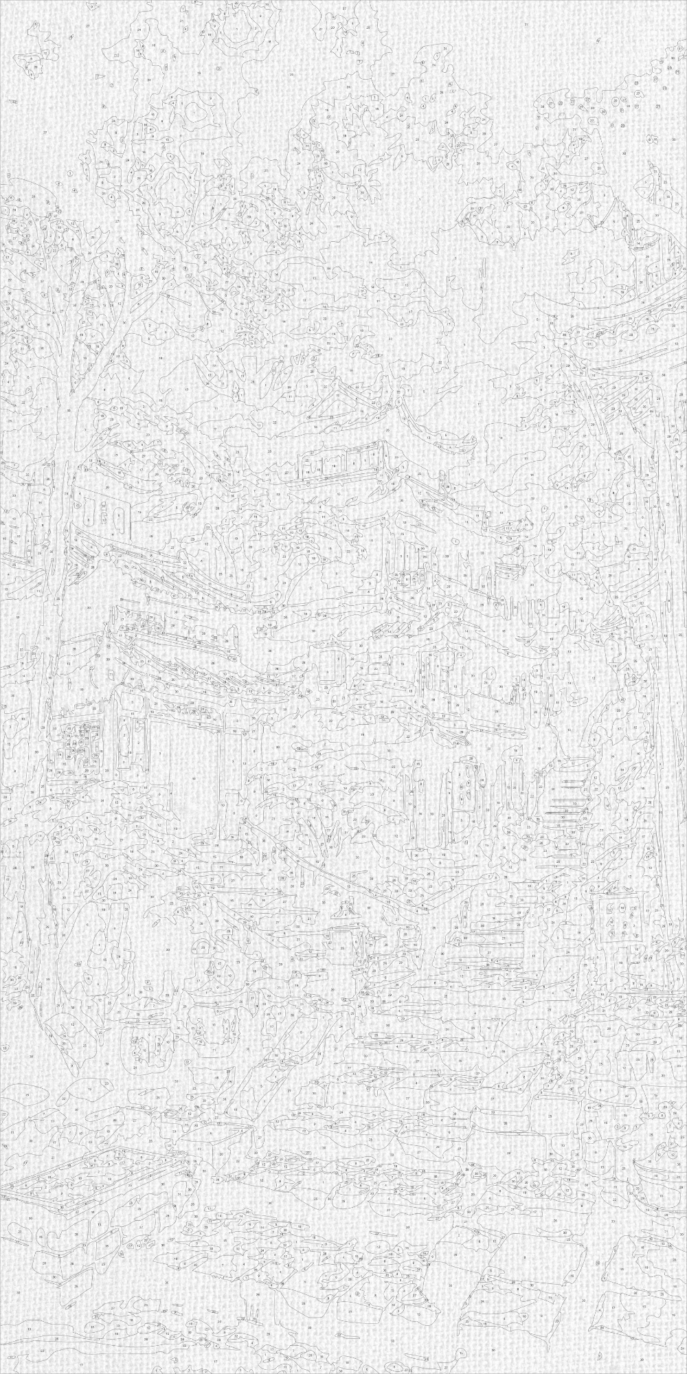 Pictură pe numere pe șasiu 40×80 cm – Dimineață în munții Asiei – Peisaj – LW 5154