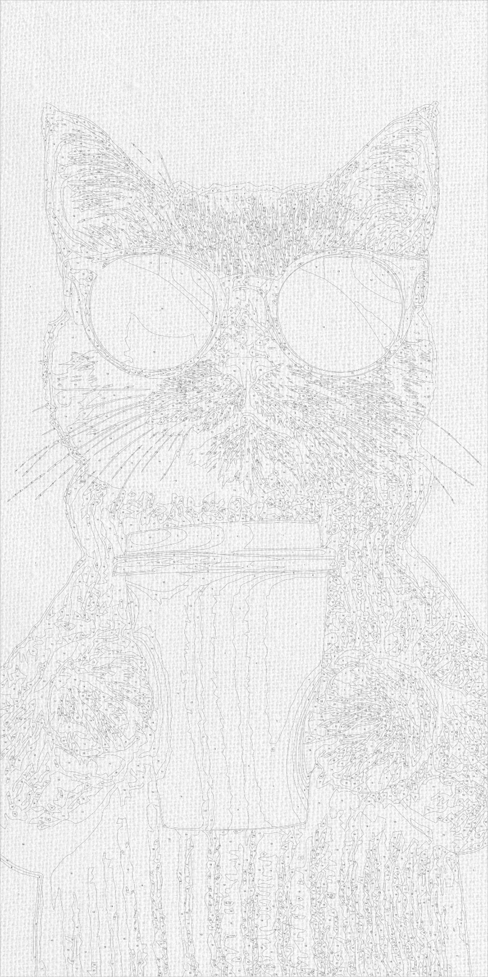 Pictură pe numere pe șasiu 40×80 cm – Atmosferă felină – Animale – LW 5156