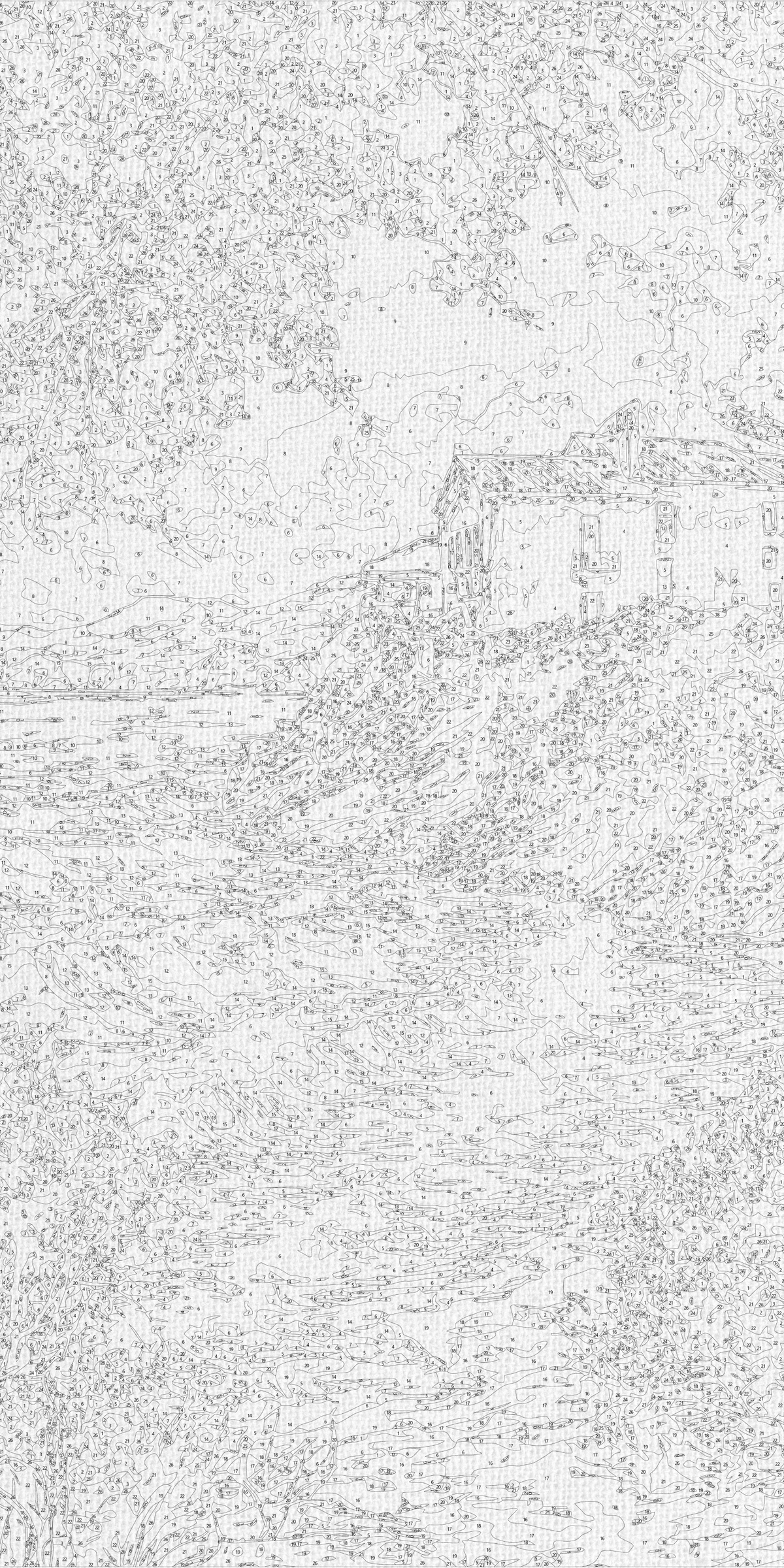 Pictură pe numere pe șasiu 40×80 cm – Dimineață pe țărm – Peisaj – LW 5161