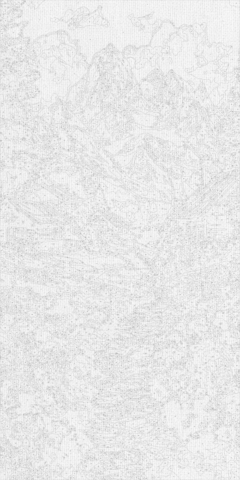 Pictură pe numere pe șasiu 40×80 cm – Drum spre munți – Peisaj – LW 5162