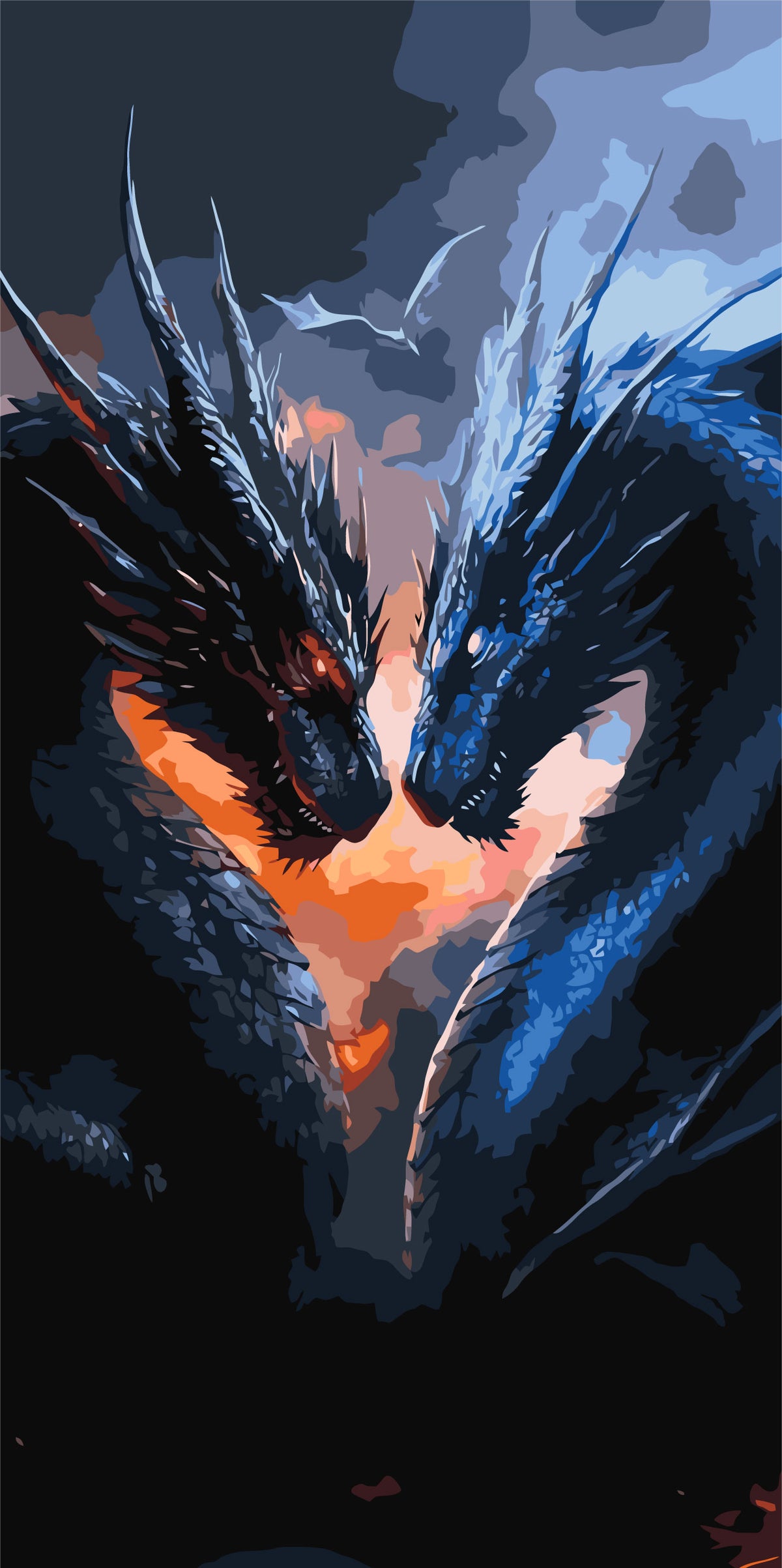 Pictură pe numere pe șasiu 40×80 cm – Puterea dragonilor. Fourth Wing – Eroi de film/Animale – LW 5167