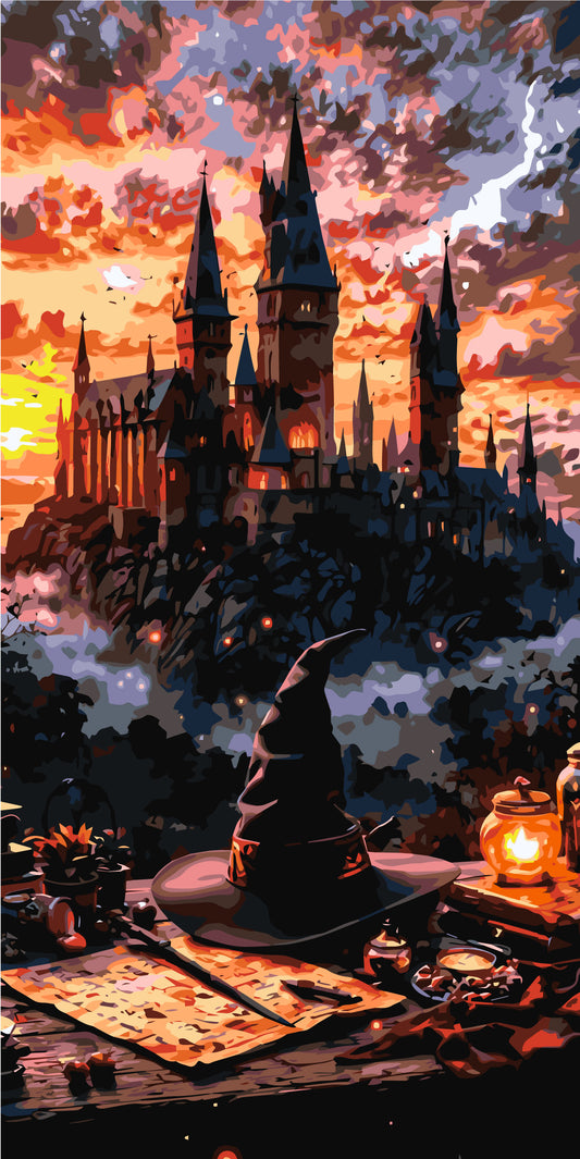 Pictură pe numere – atmosfera magică de la Hogwarts