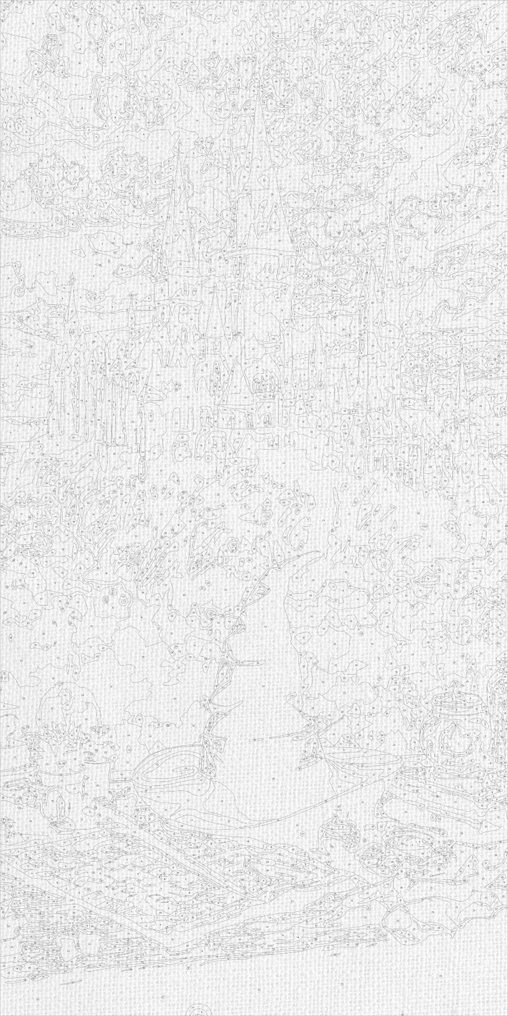 Pictură pe numere pe șasiu 40×80 cm – Atmosfera magică de la Hogwarts – Peisaj/Eroi de film – LW 5172