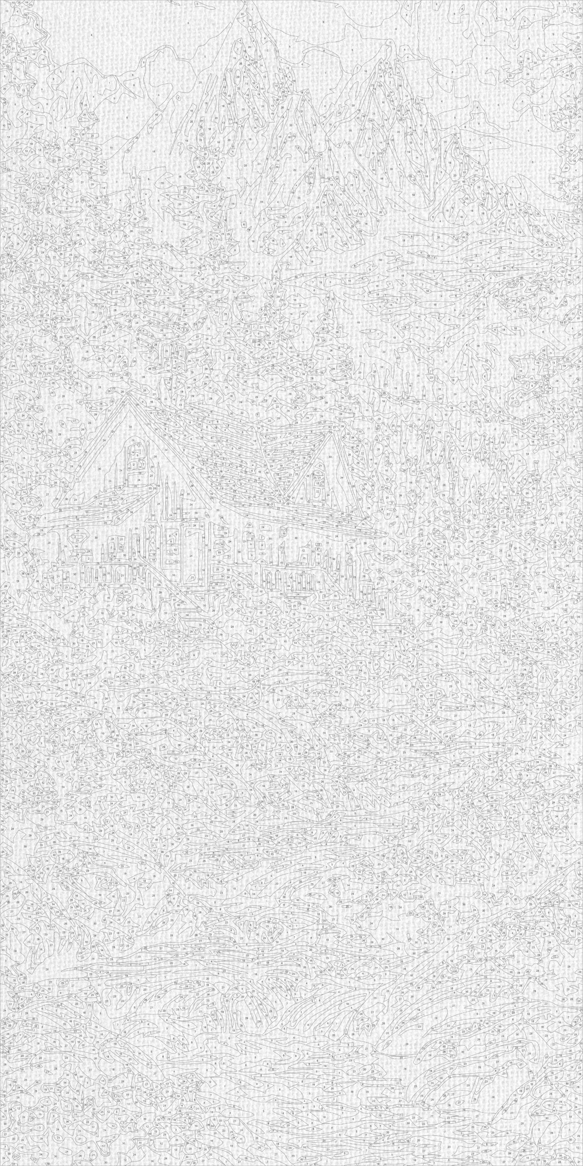 Pictură pe numere pe șasiu 40×80 cm – Pădure de toamnă – Peisaj – LW 5175