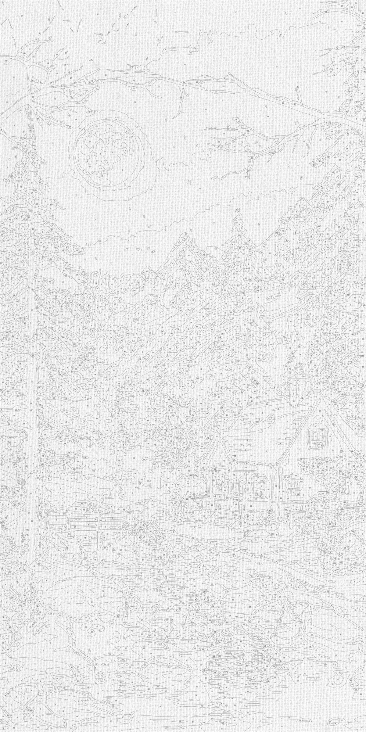 Pictură pe numere pe șasiu 40×80 cm – Liniște de iarnă – Iarnă/Crăciun/Peisaj – LW 5178