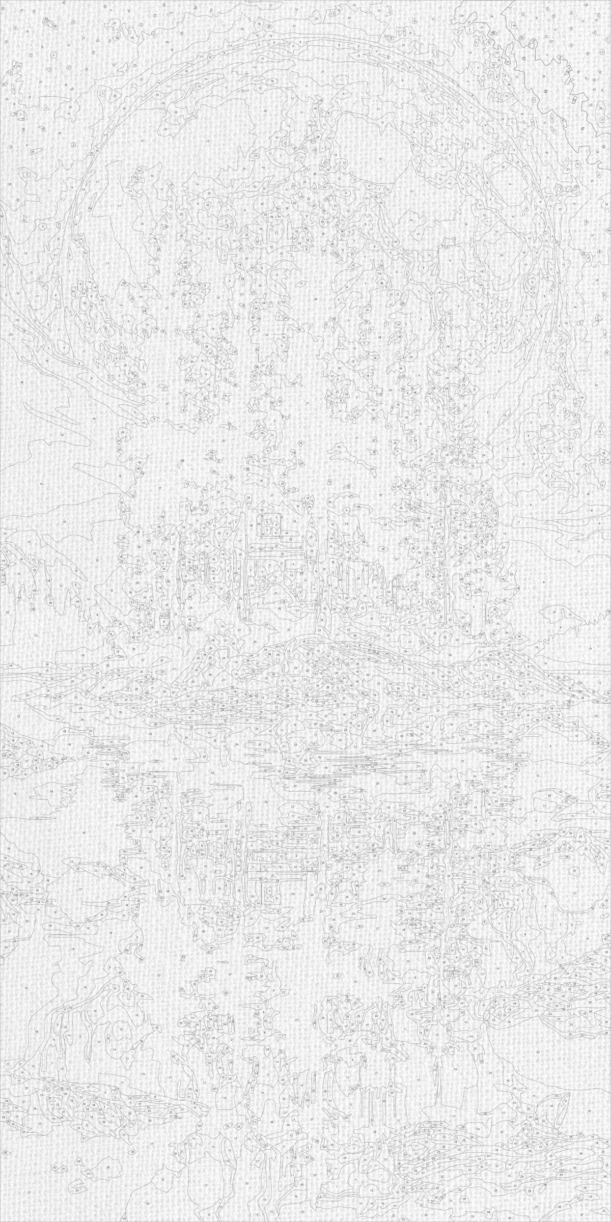 Pictură pe numere pe șasiu 40×80 cm – Insulă sub lună cu culori metalice – Peisaj – LW 5184