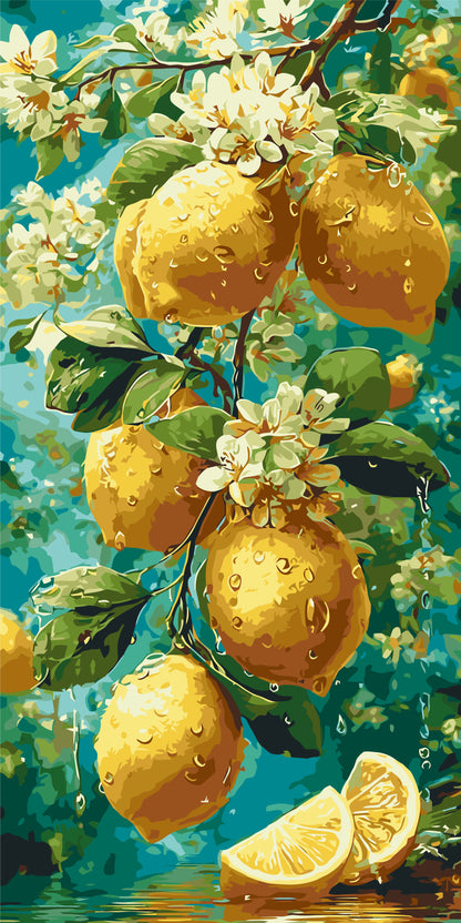 Pictură pe numere pe șasiu 40×80 cm – Floarea grădinii de lămâi – Natură statică – LW 5198