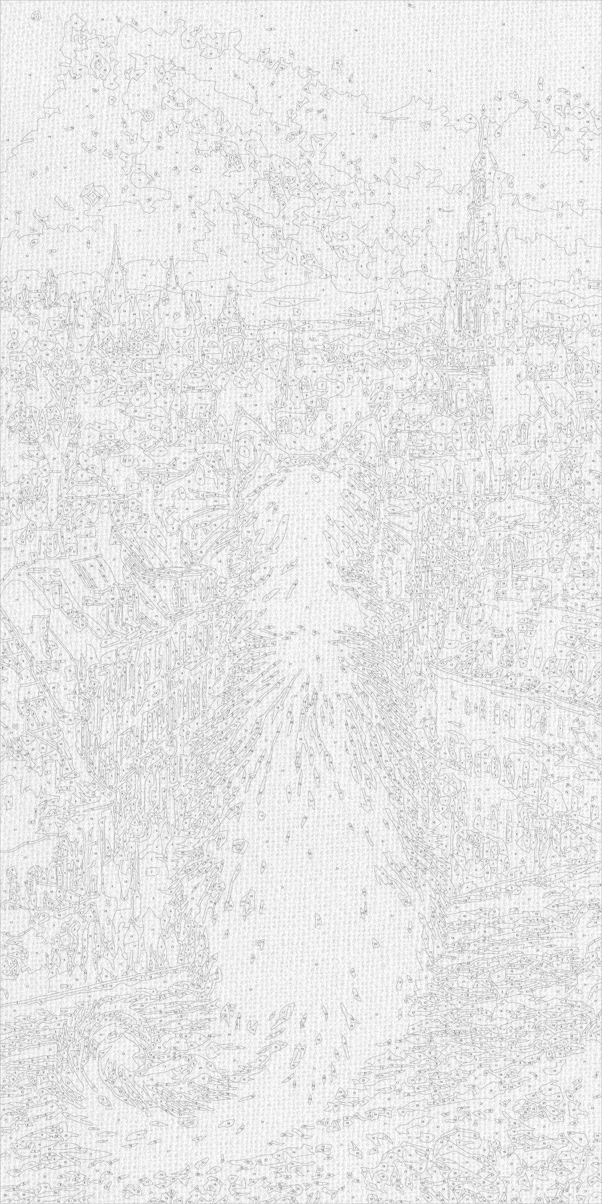 Pictură pe numere pe șasiu 40×80 cm – Pisică deasupra luminilor metropolei – Peisaj/Animale – LW 5199