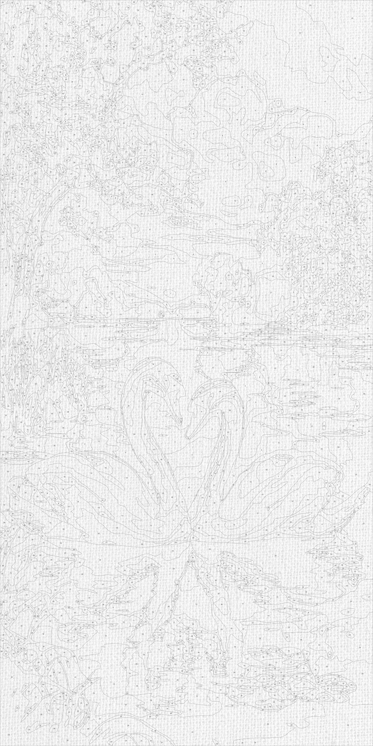 Pictură pe numere pe șasiu 40×80 cm – Tandrețea lebedelor – Animale/Peisaj – LW 5200