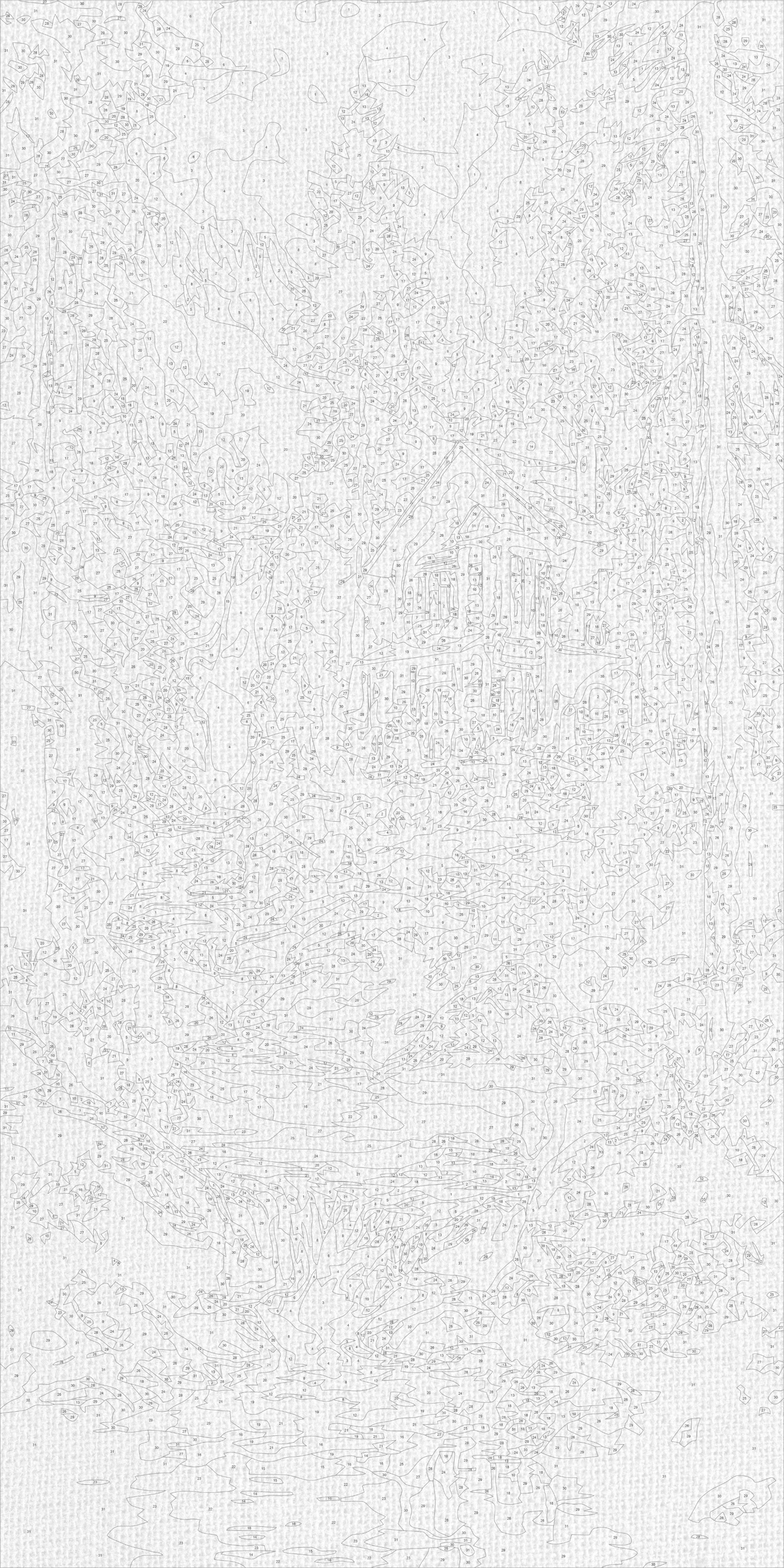 Pictură pe numere pe șasiu 40×80 cm – Căsuță lângă cascadă – Peisaj – LW 5213