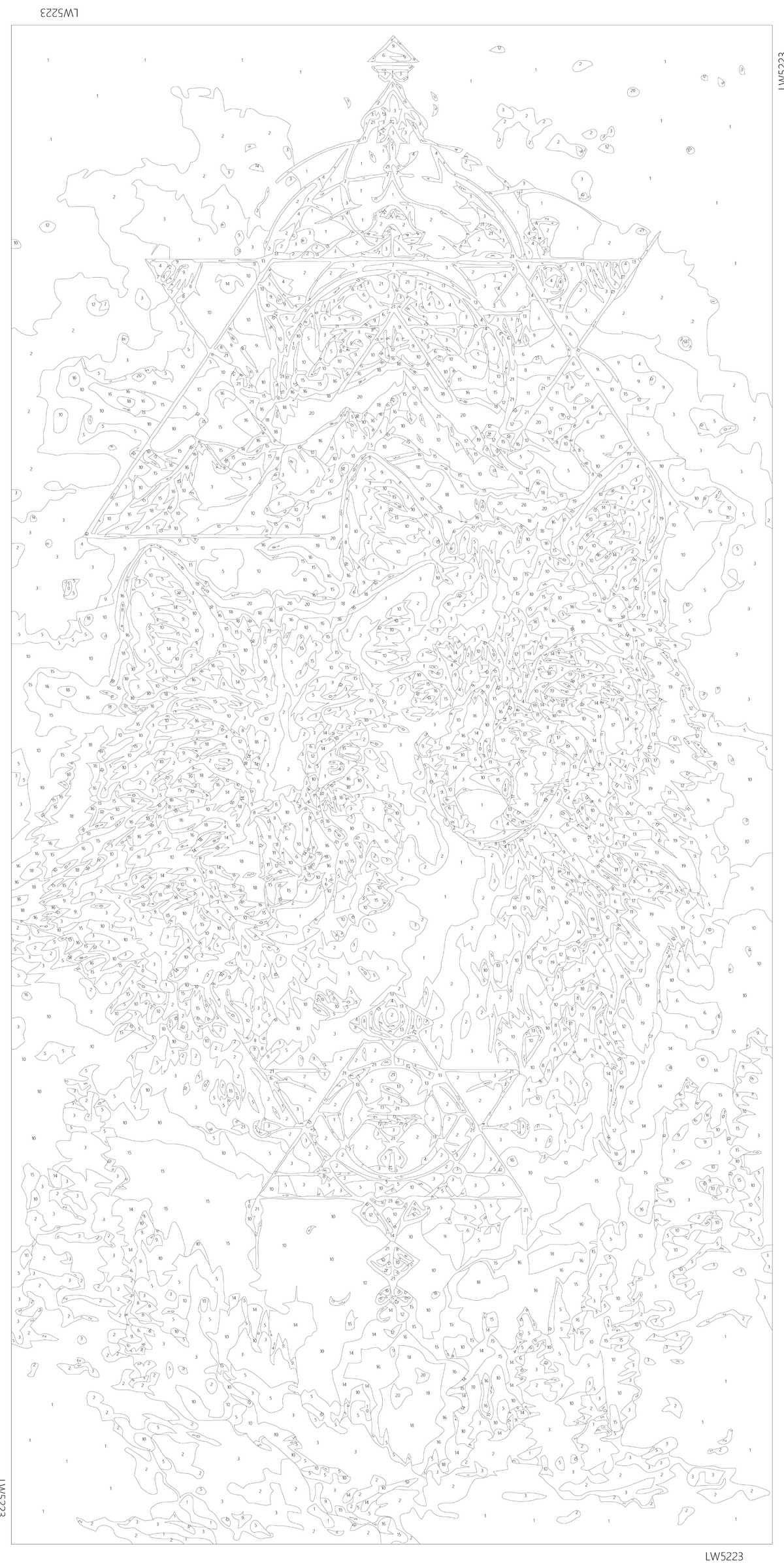 Pictură pe numere pe șasiu 40×80 cm – Pereche de lupi cu culori metalice – Animale – LW 5223