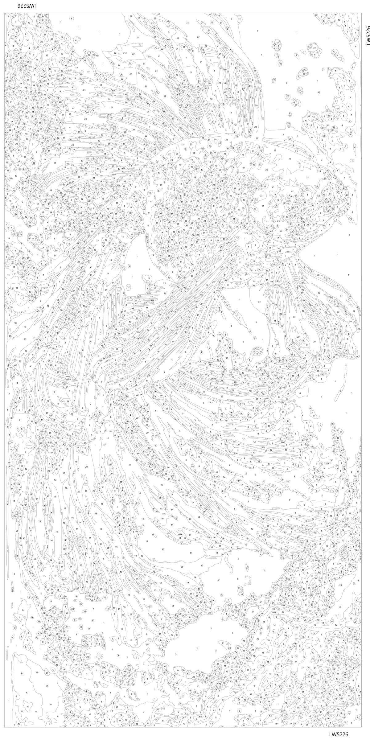 Pictură pe numere pe șasiu 40×80 cm – Peștele norocului cu culori metalice – Animale – LW 5226