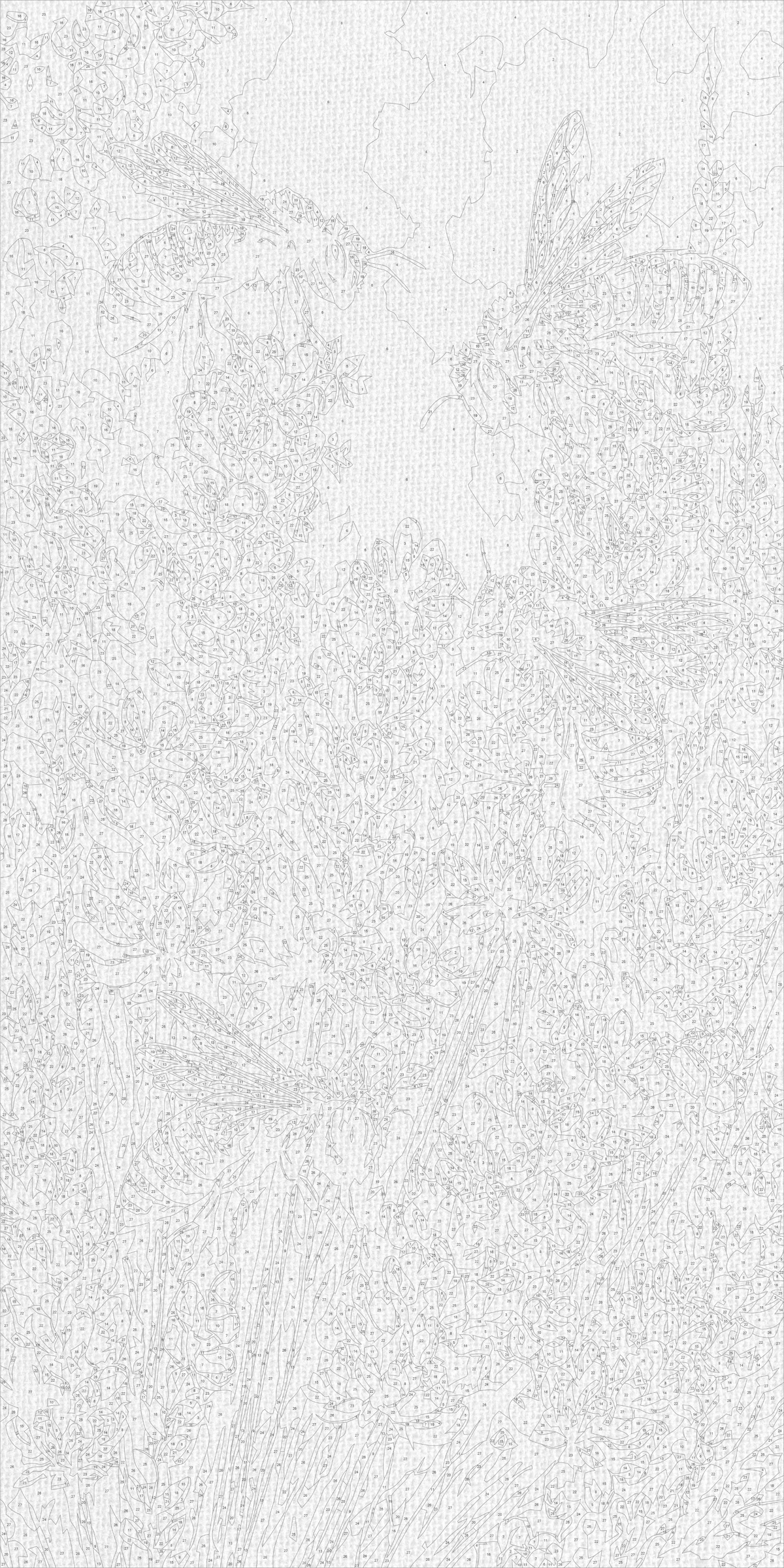 Pictură pe numere pe șasiu 40×80 cm – Albine în levănțică – Peisaj/Flori/Animale – LW 5256