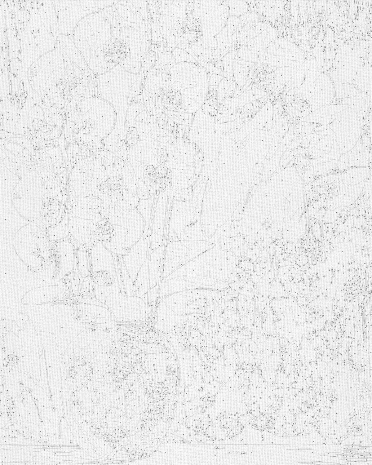 Pictură pe numere pe șasiu 40×50 cm – Orhidee albă cu culori metalice – Flori – LW 8100