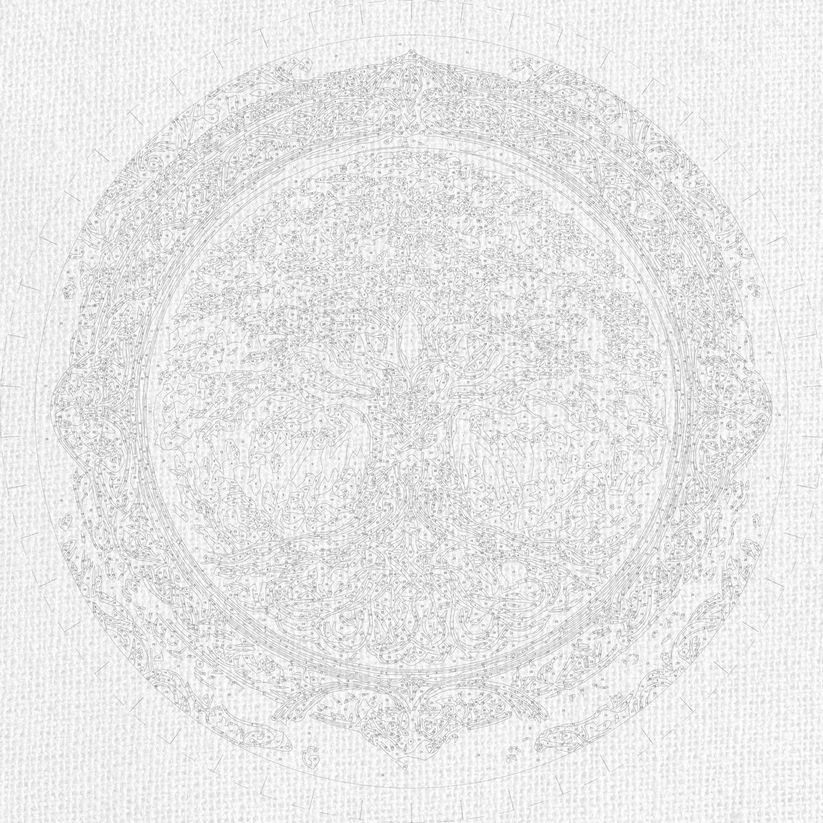 Pictură pe numere rotundă Ø45 cm – Spiritul pădurii străvechi – Peisaj – OR 2003