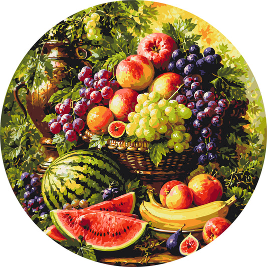 Pictură pe numere rotundă – natură statică cu fructe