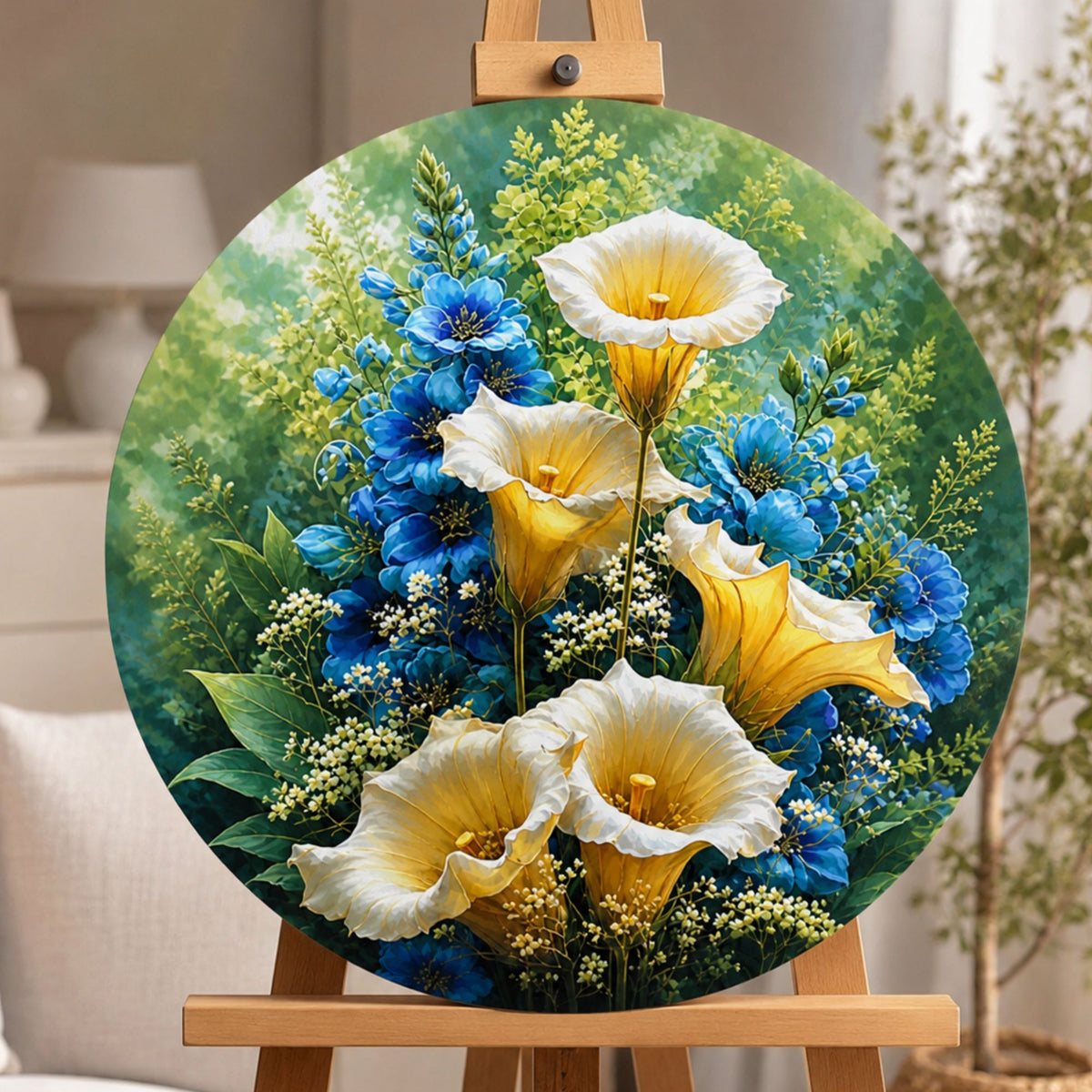 Pictură pe numere rotundă Ø45 cm – Cale patriotice – Flori – OR 2009