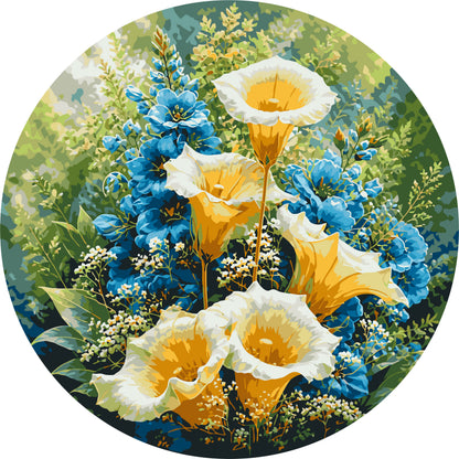 Pictură pe numere rotundă Ø45 cm – Cale patriotice – Flori – OR 2009