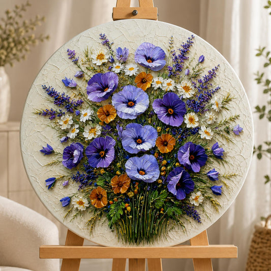 Pictură pe numere – buchet de vară cu panseluțe