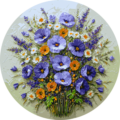 Pictură pe numere rotundă Ø45 cm – Buchet de vară – Flori – OR 2011