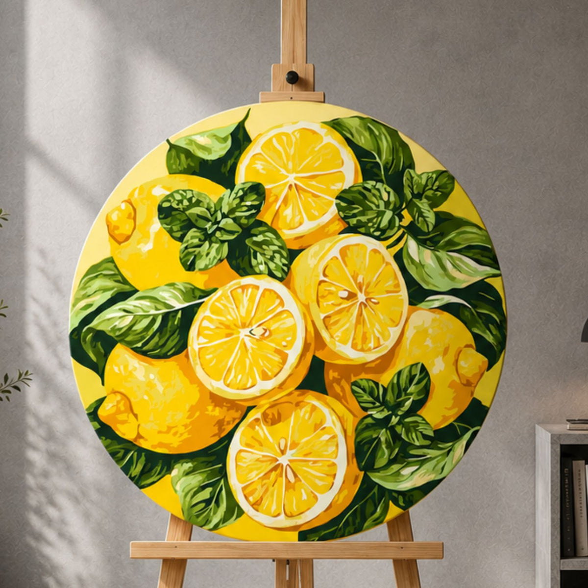 Pictură pe numere rotundă – lămâi cu mentă