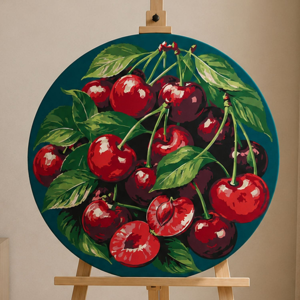 Pictură pe numere rotundă – cireșe zemoase