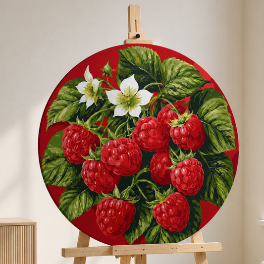 Pictură pe numere rotundă – zmeură zemoasă