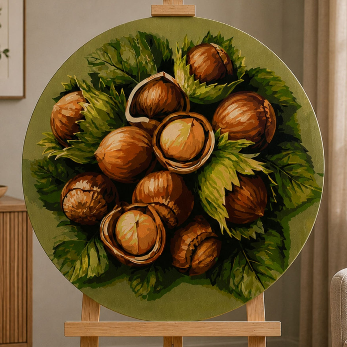 Pictură pe numere rotundă – alune coapte