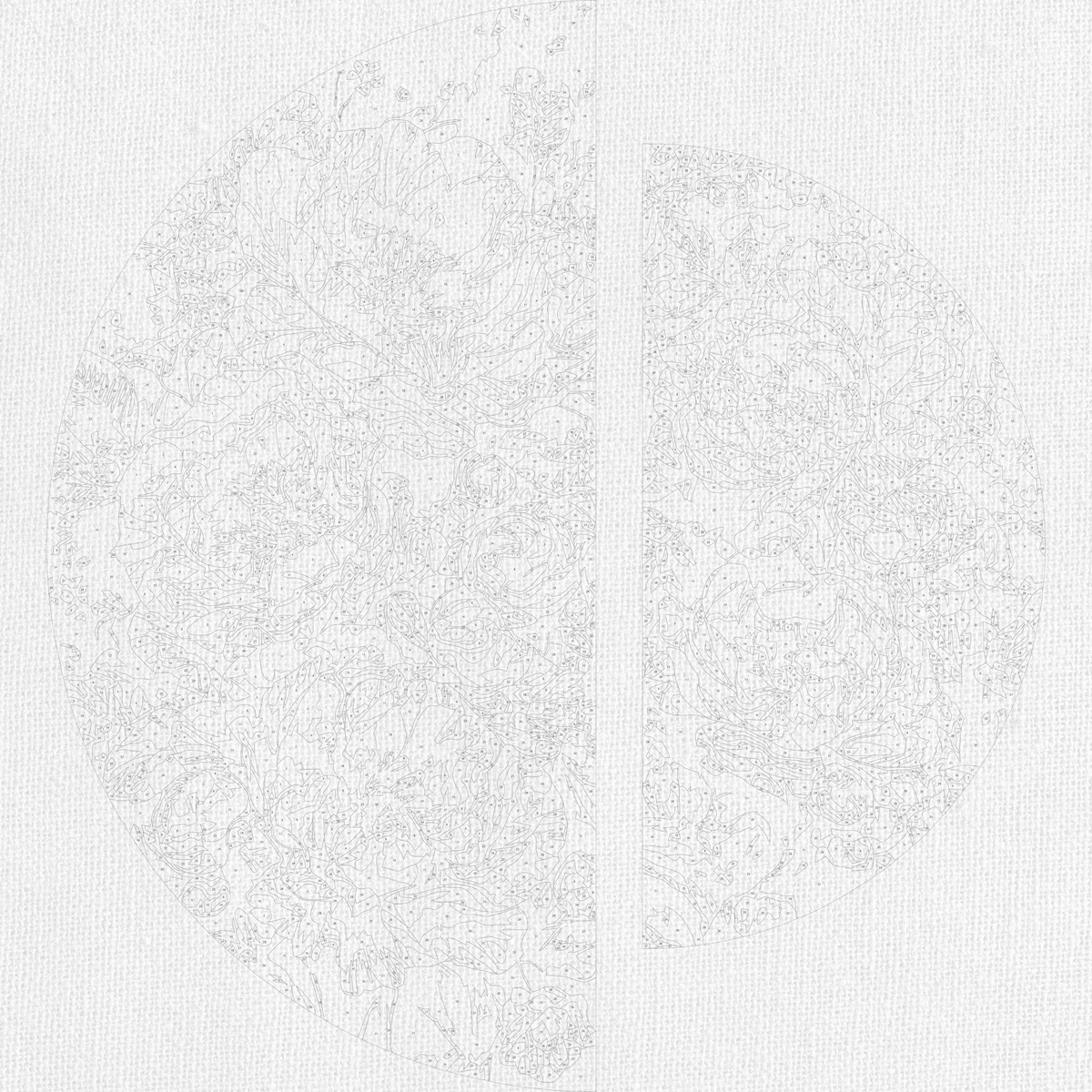 Pictură pe numere pe șasiu ⌀50 cm + ⌀70 cm – Armonia petalelor – Flori – OSR 1020