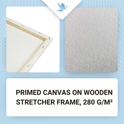 Pânză pentru pictură amorsată pe șasiu din lemn 20×30 cm, 280 g/m²