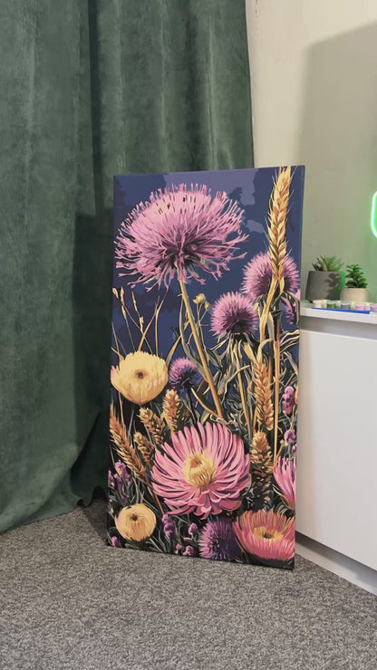 Pictură pe numere pe șasiu 40×80 cm – Flori sălbatice – Flori – LW 5164