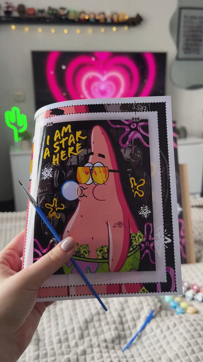 Pictură pe numere pe șasiu 40×50 cm – SpongeBob – Patrick – Eroi de film – LW 10739